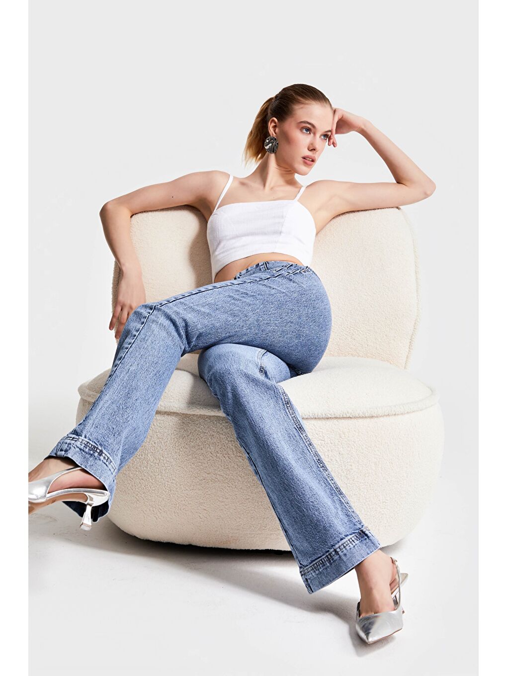 Mavi Kadın Jean Rengi 2S5-4 Flare Fit Önden Cepli Elastanlı Denim-5