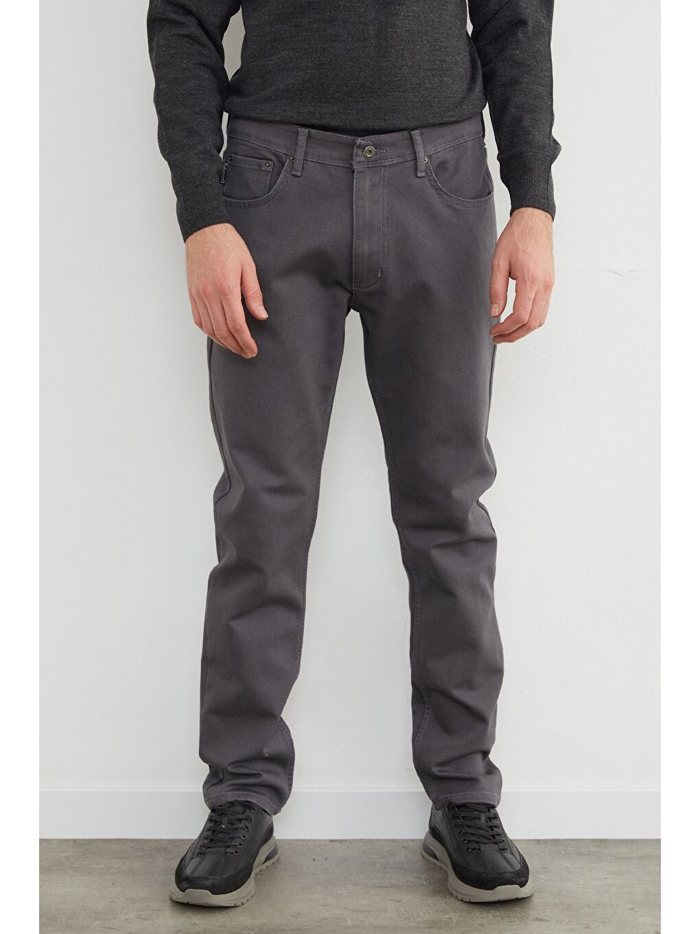 Gri Büyük Beden Regular Fit Normal Bel Jean-3