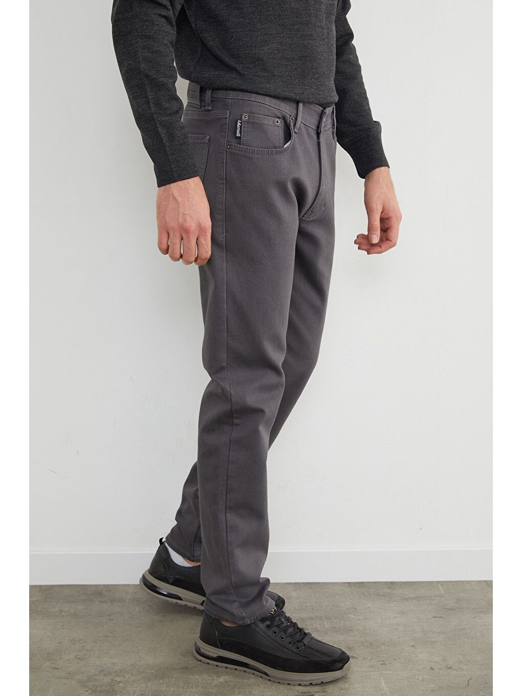 Gri Büyük Beden Regular Fit Normal Bel Jean-4