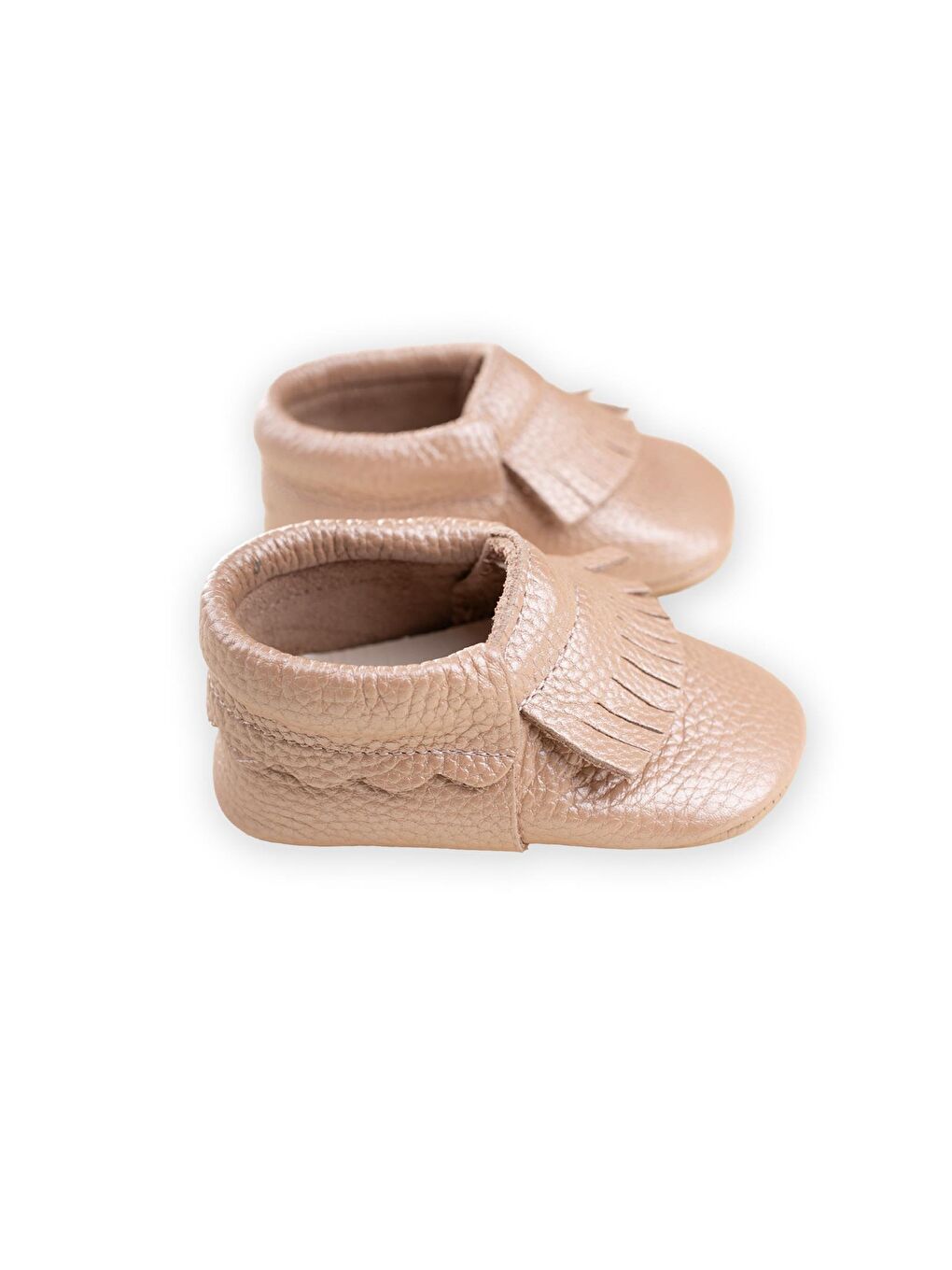 Pembe Deri Bebek Ayakkabı 17-21 Numara Pudra-2