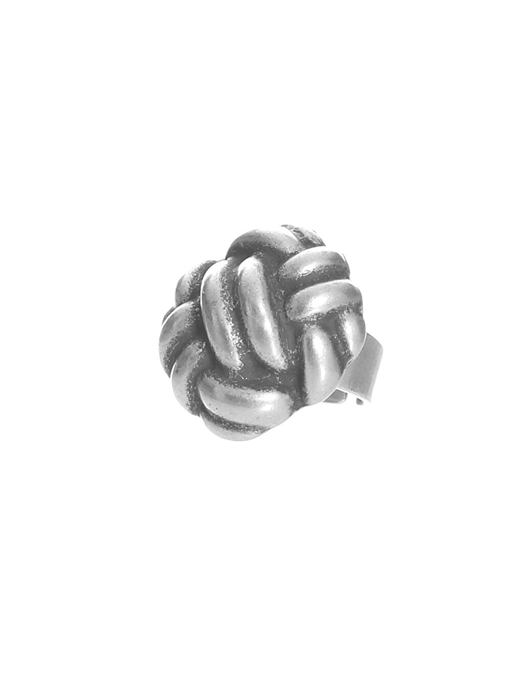 Gri Kadın Antik Gümüş Kaplama Ayarlanabilir İki Telli Halat Düğüm Dokulu Yüzük