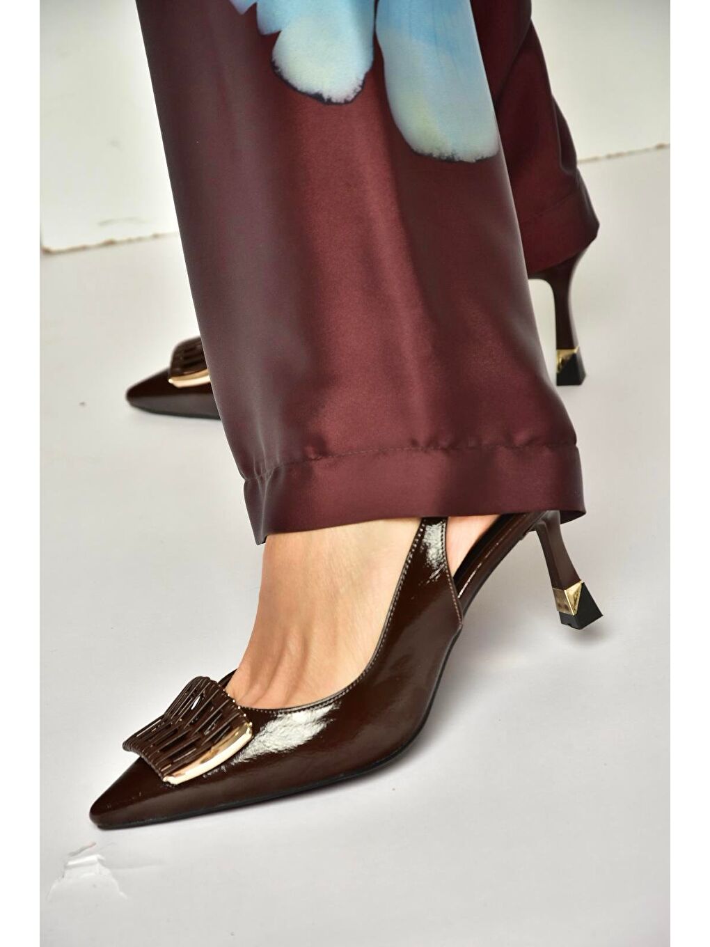 Kahverengi Kadın Topuklu Ayakkabı Y308203160-3