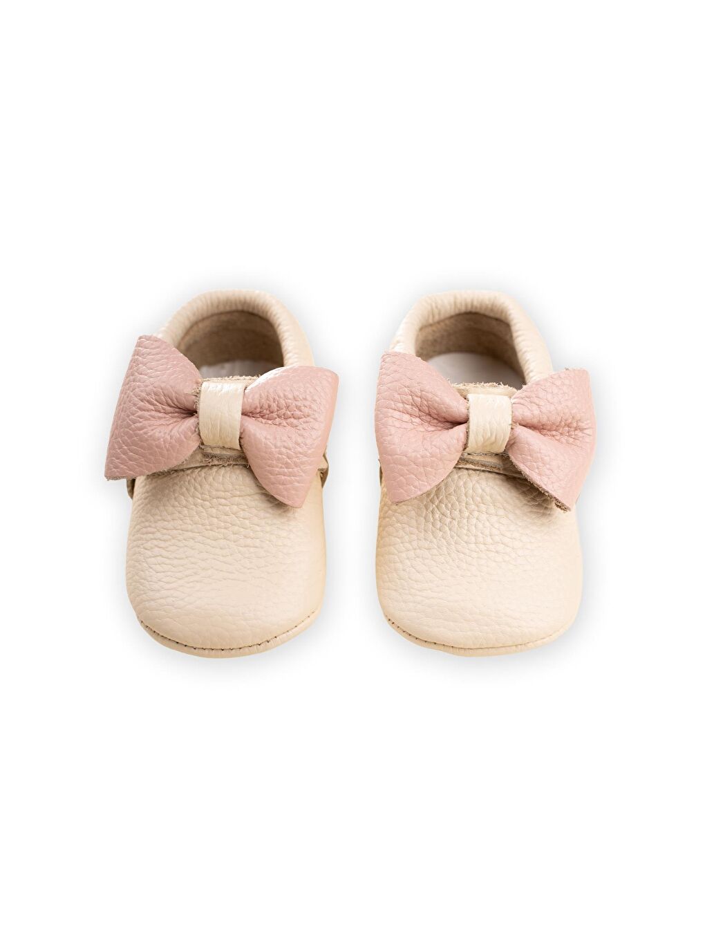 Deri Bebek Ayakkabı 17-21 Numara Ekru Pudra-1