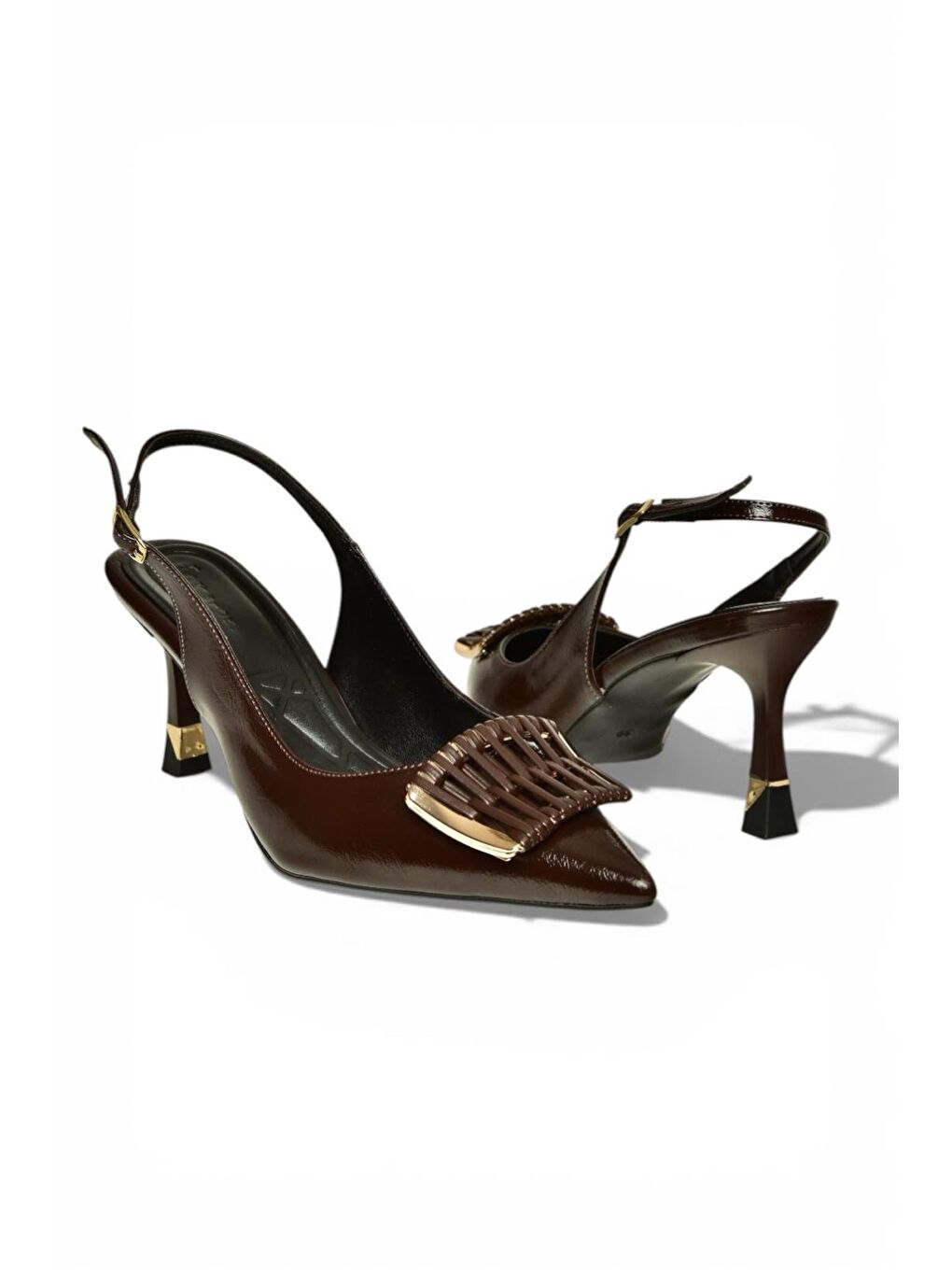 Kahverengi Kadın Topuklu Ayakkabı Y308203160-4