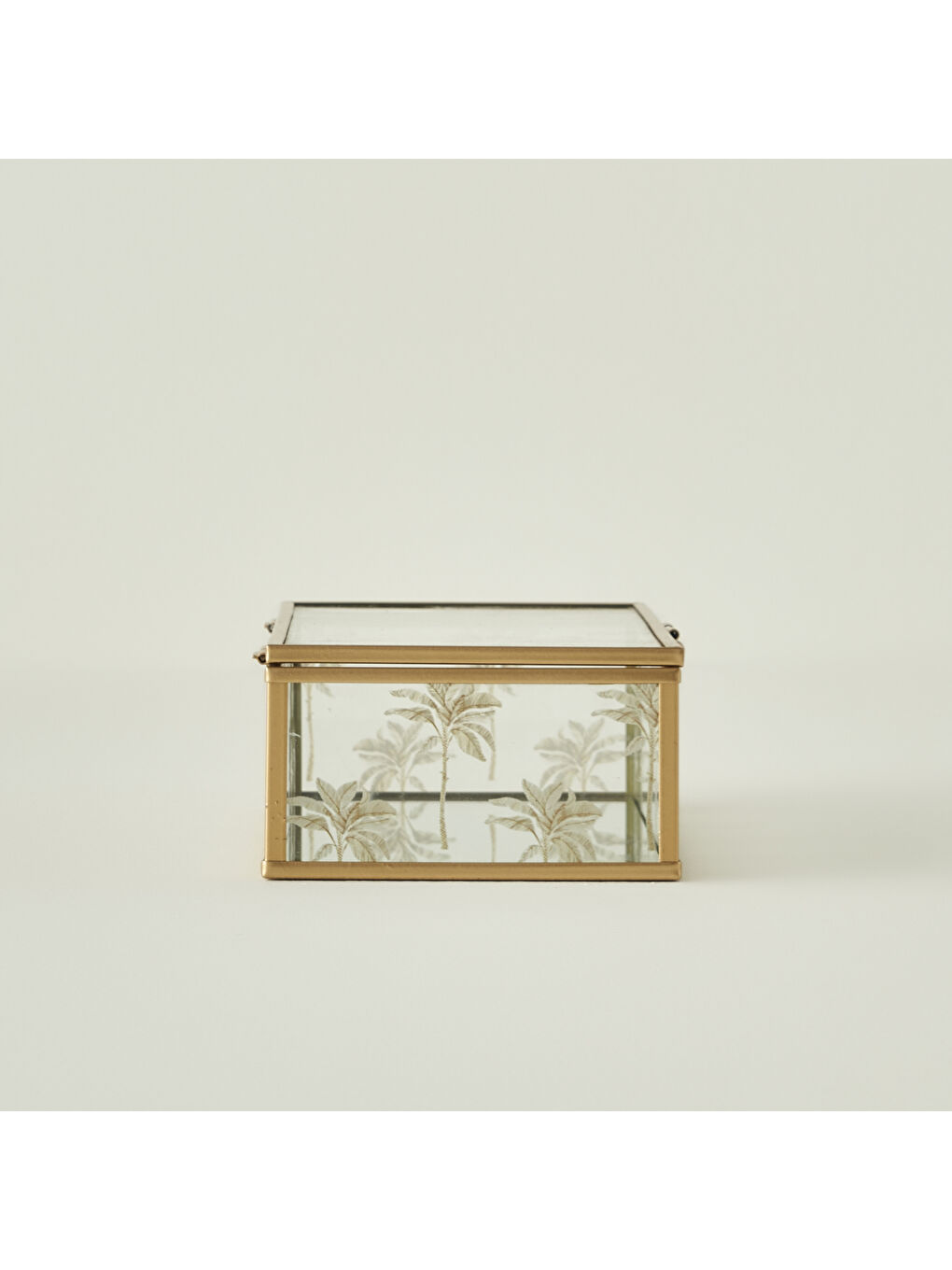 Sarı Palm Cam Dekoratif Kutu Gold (10x22x5 cm)-3