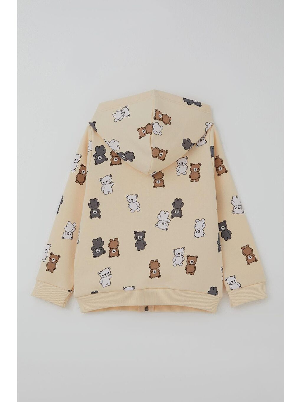 Ekru Erkek Bebek Eşofman Takımı Sevimli Renkli Ayıcık Desenli Krem (9 Ay-3 Yaş)-3