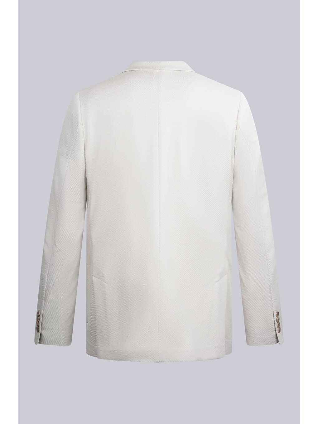 Gri Keten Comfort Fit Mono Yaka Klasik Ceket-1