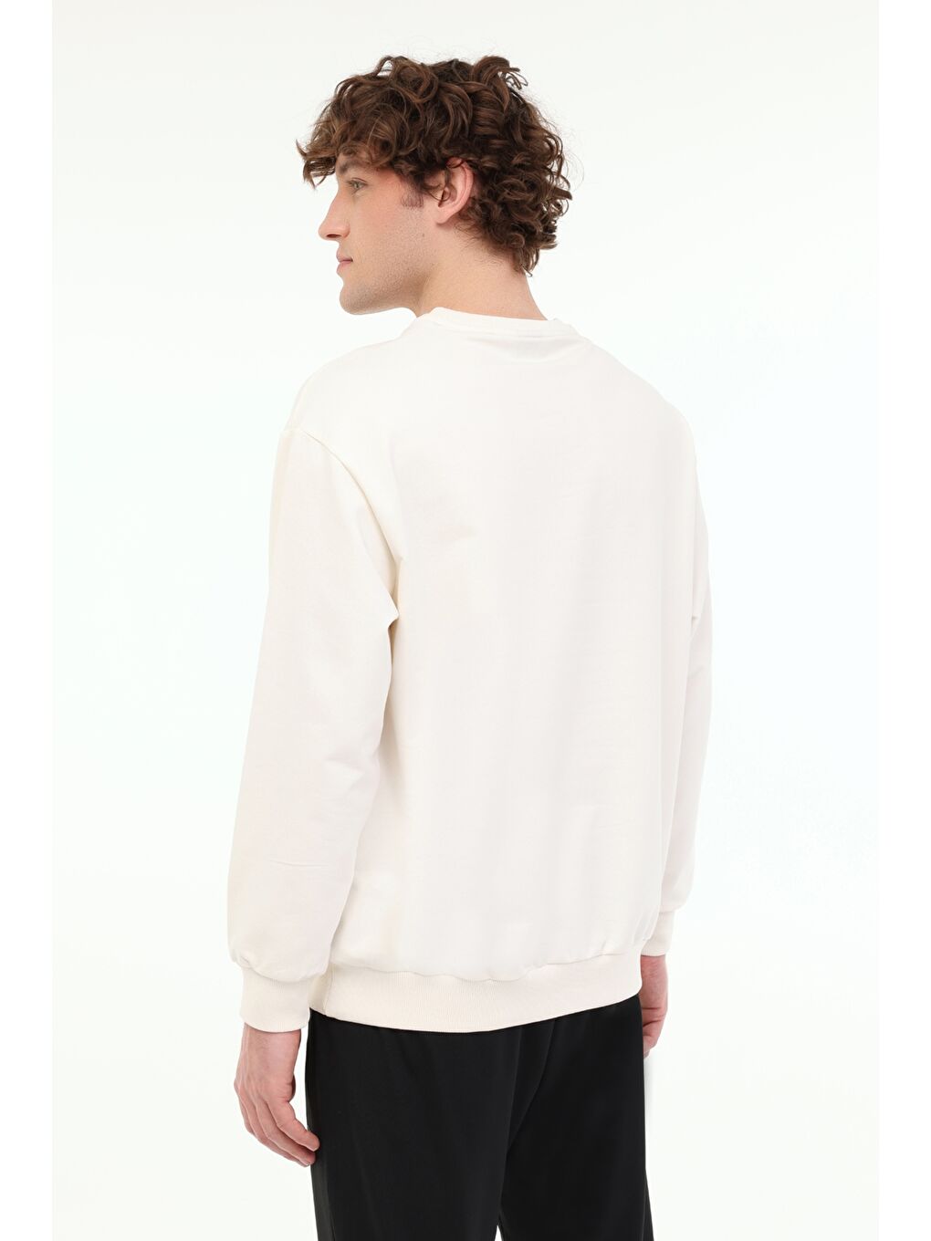 Bej Erkek Sweatshirt-1