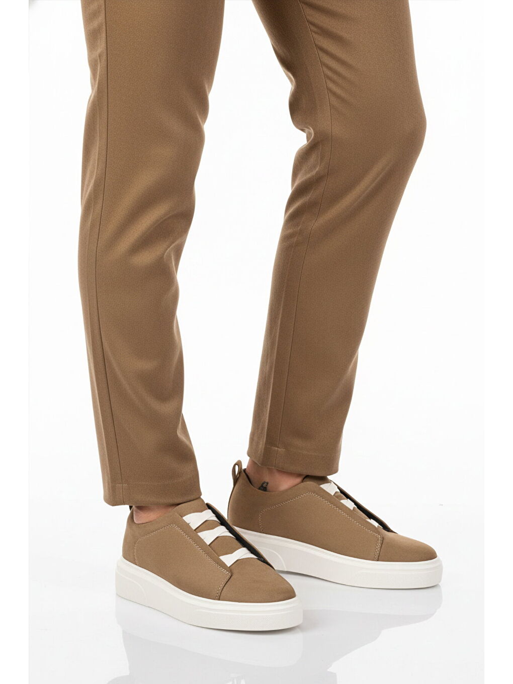 Bej Vizon Süet Erkek Casual Ayakkabı 595 M-1