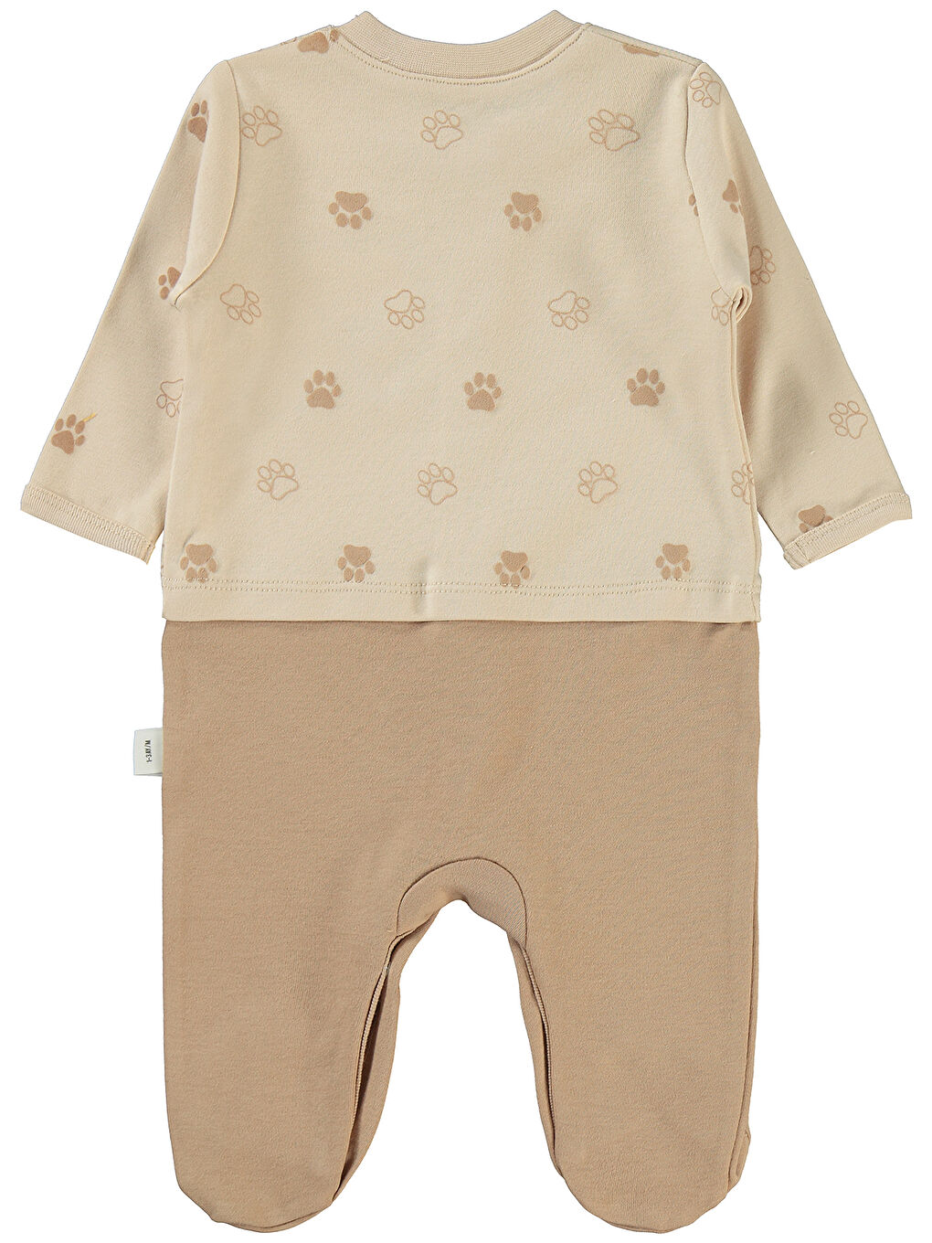 Bej Baby Erkek Bebek Patikli Tulum 1-6 Ay Fil Dişi-1