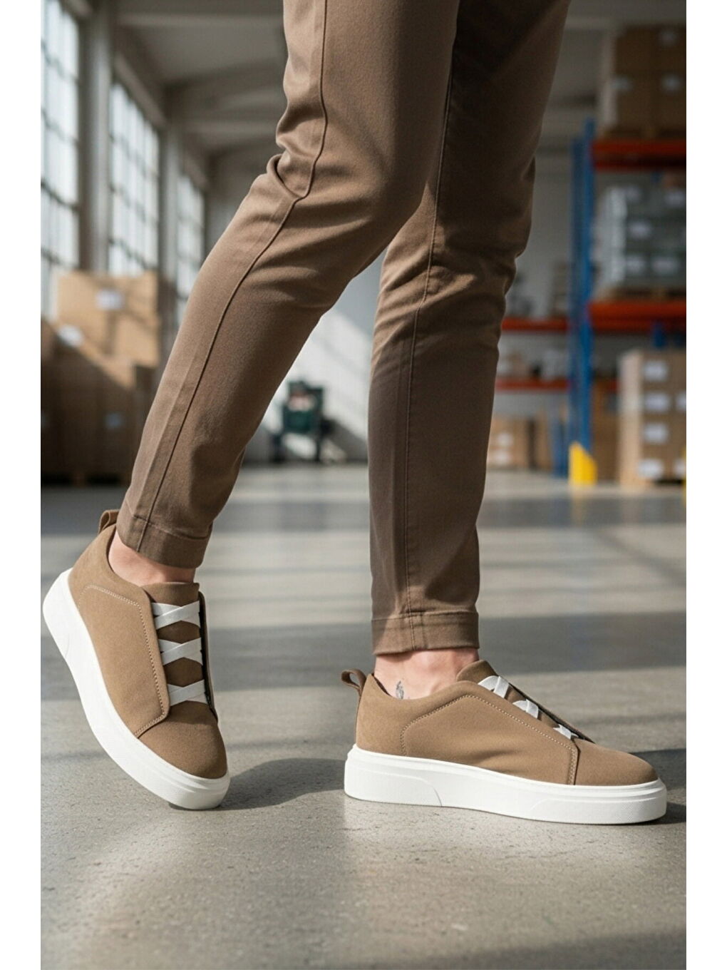 Bej Vizon Süet Erkek Casual Ayakkabı 595 M-2