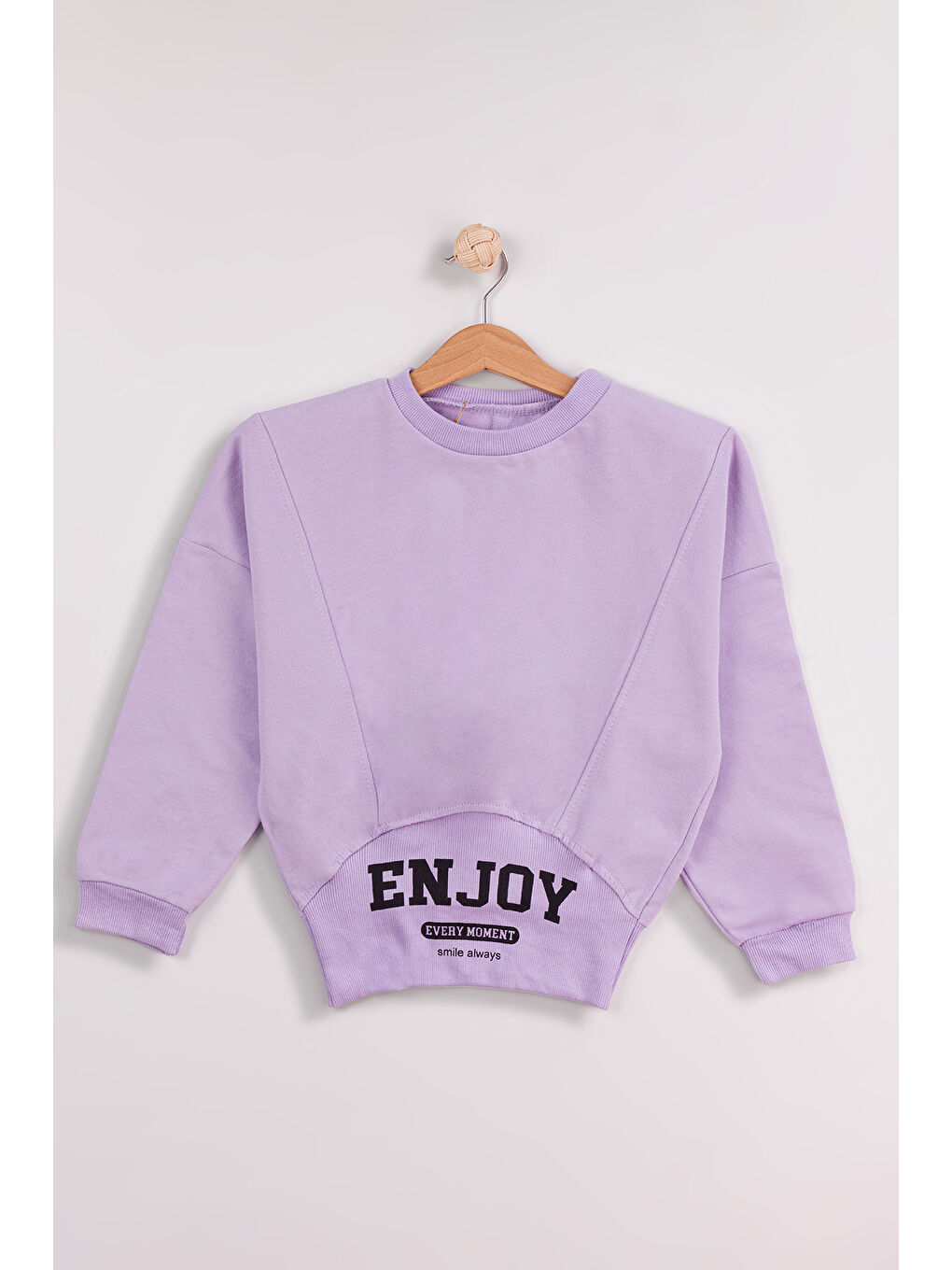 Mor Kız Çocuk Orta Kalınlıkta Baskılı 2'li Paket Sweatshirt-3