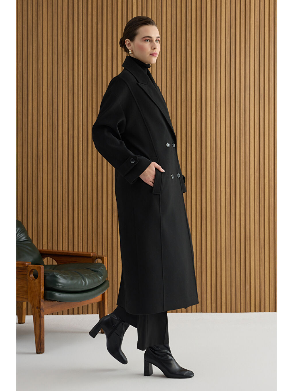 Siyah Kruvaze Kapama Kaban-2