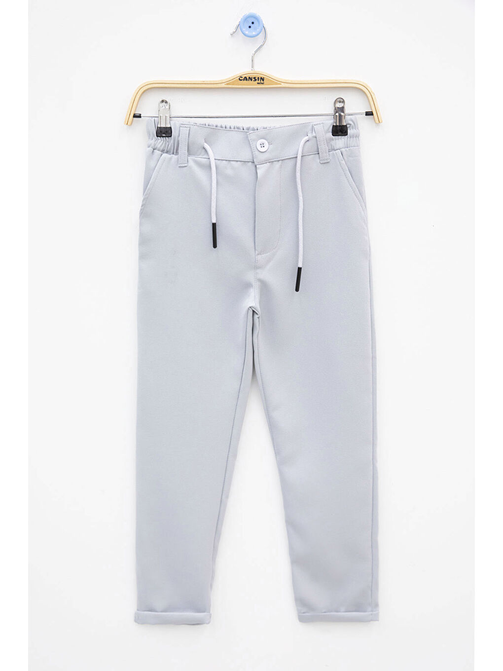 Erkek Çocuk Duble Paça Gri Kumaş Pantolon 21142