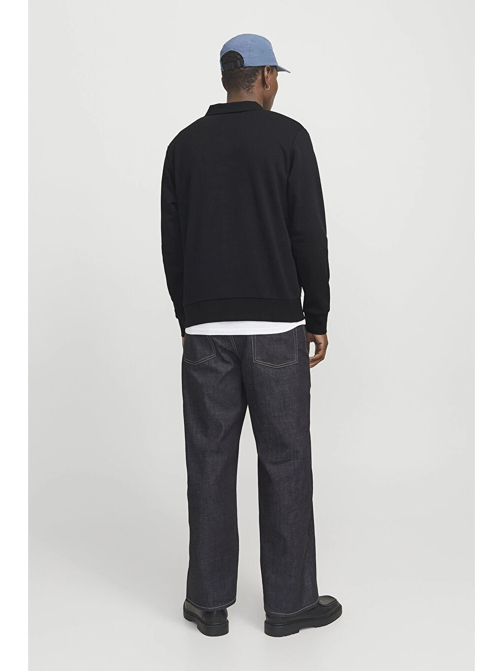 Siyah Essentials Jjebradley Pamuk Karışım Regular Fit Polo Yaka Sweat 12278586-1