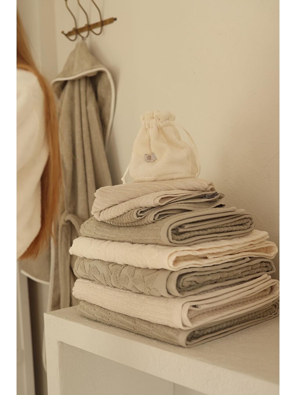 Earth Banyo Havlusu 70x140 cm Bej-2