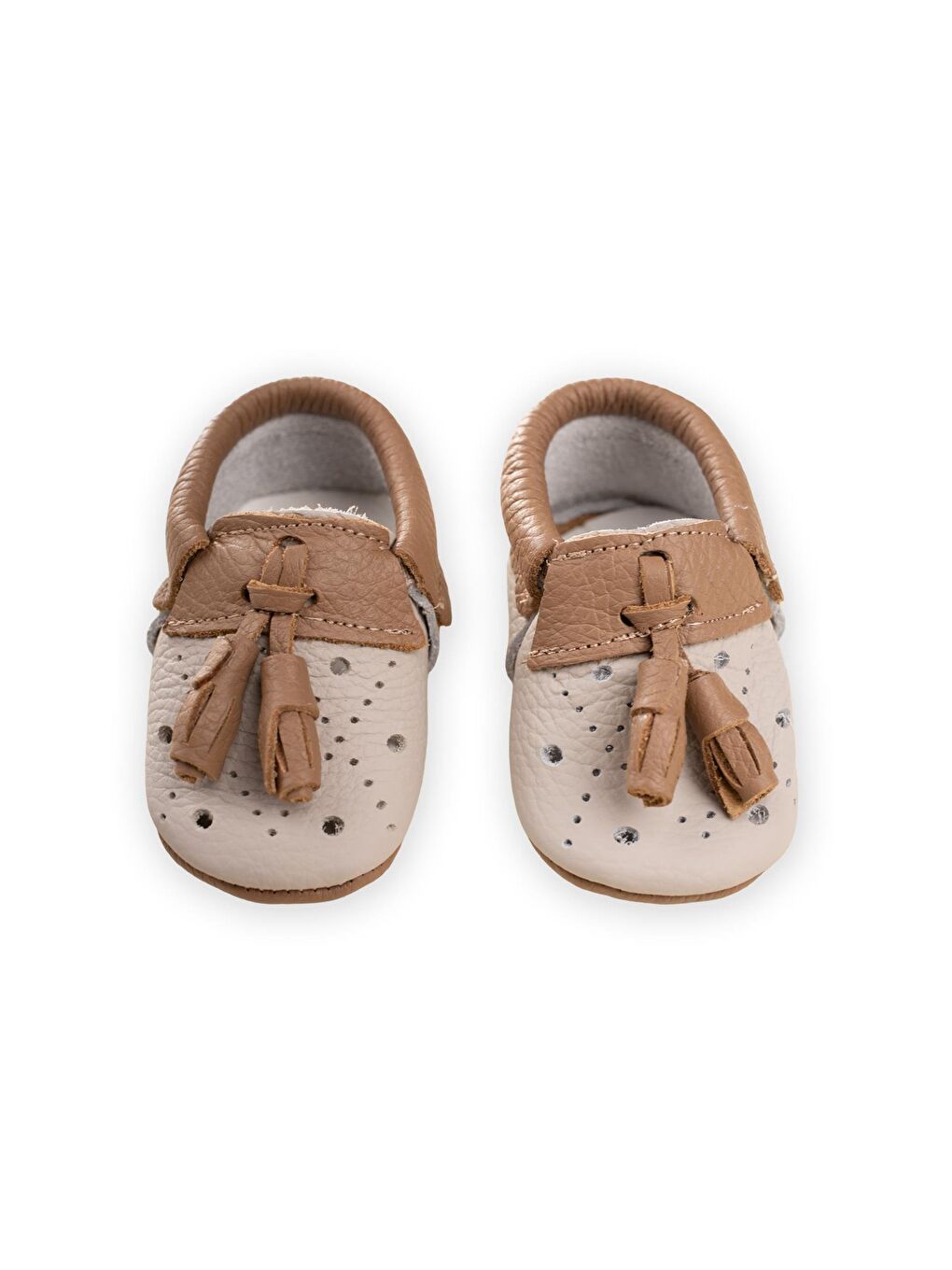 Deri Bebek Ayakkabı 17-21 Numara Gri-Kahve-1