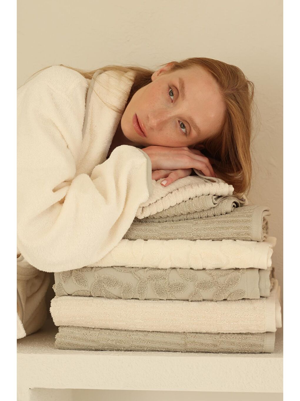 Earth Banyo Havlusu 70x140 cm Bej-3