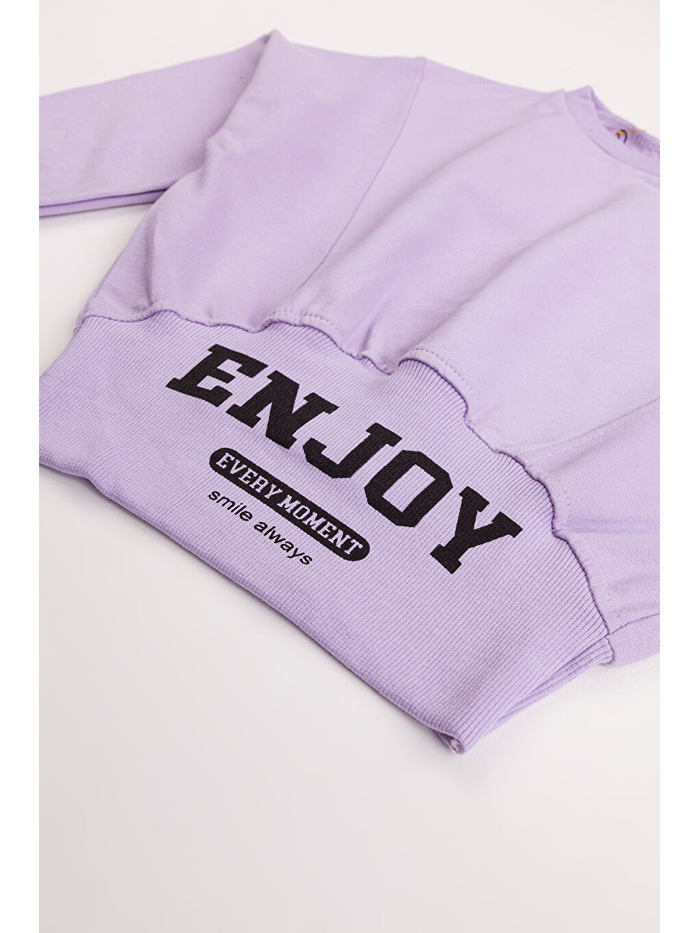 Mor Kız Çocuk Orta Kalınlıkta Baskılı 2'li Paket Sweatshirt-5