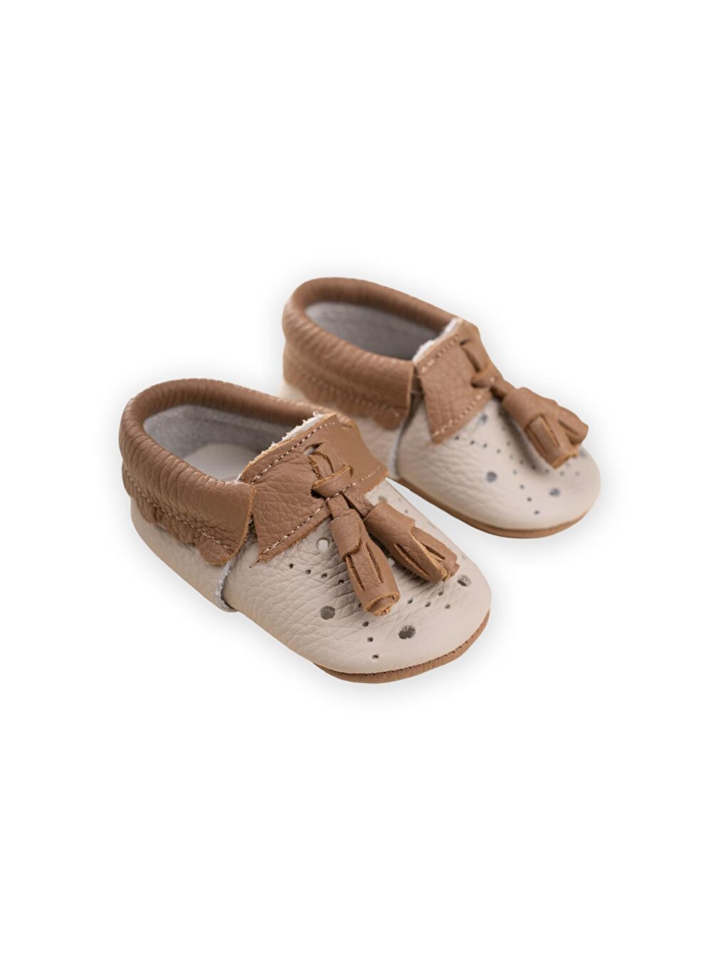Deri Bebek Ayakkabı 17-21 Numara Gri-Kahve-2