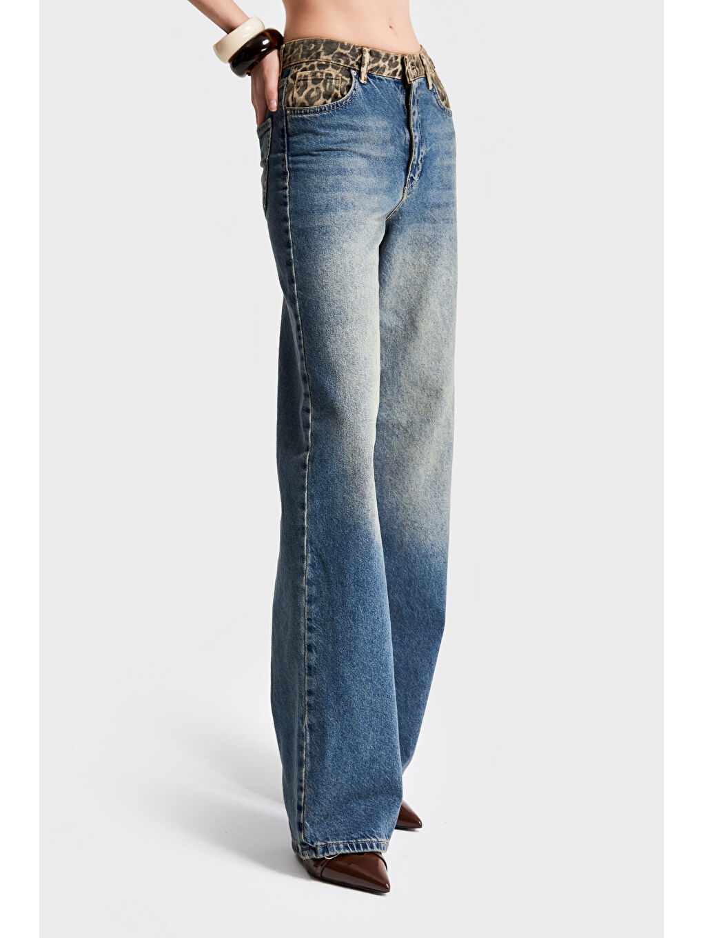 Mavi Kadın T.Kot Rengi 2S5-65 Midrise Wideleg Leopar Desenli Denim-2