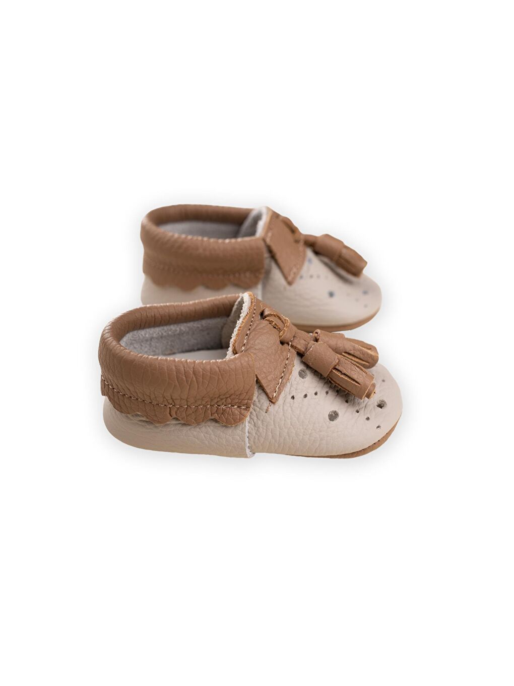 Deri Bebek Ayakkabı 17-21 Numara Gri-Kahve-3