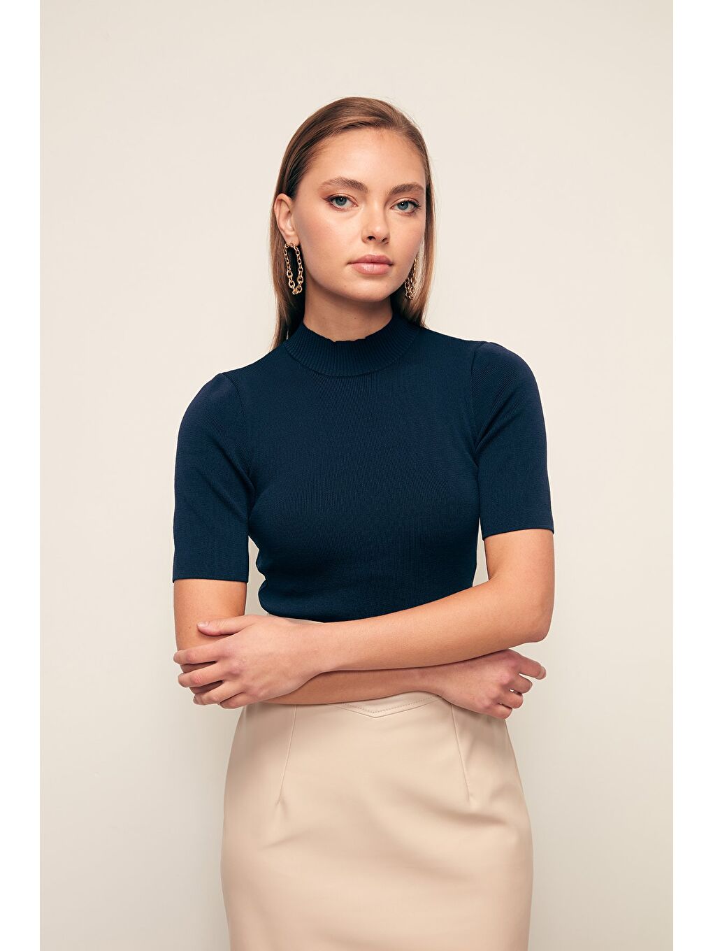 Yarım Balıkçı Triko - Lacivert-2