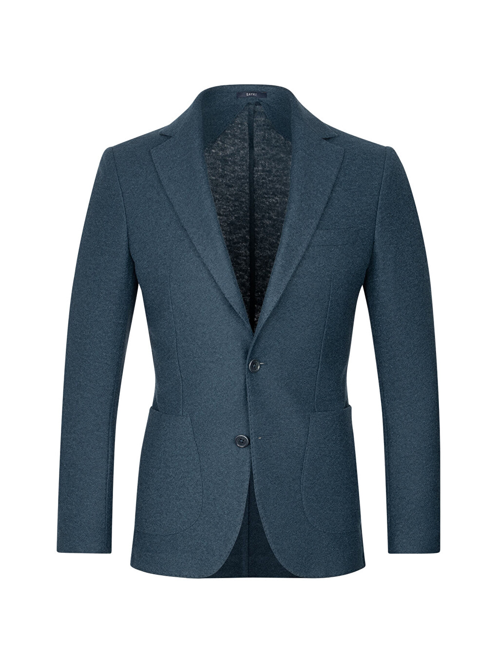 Lacivert Slim Fit Mono Yaka Casual Ceket