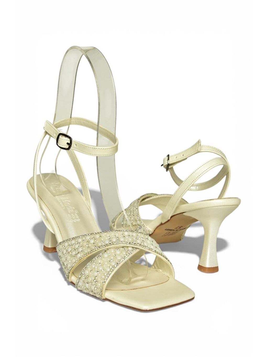 Bej Sedef Kadın Topuklu Ayakkabı Y820071509-3