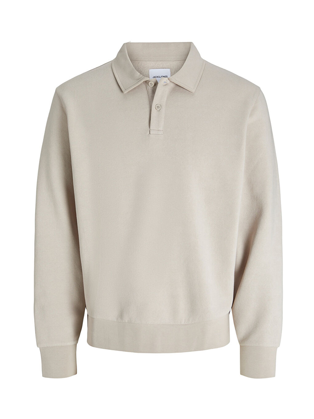 Bej Essentials Jjebradley Pamuk Karışım Regular Fit Polo Yaka Sweat 12278586-2