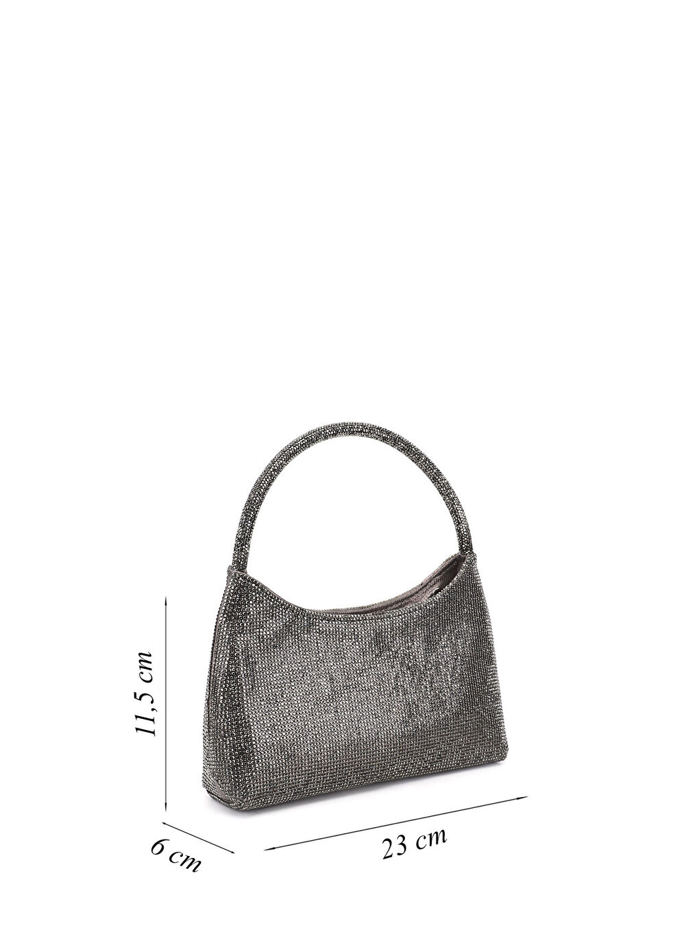 Gri Kadın GÜMÜŞ Uzun Zincirli El Ve Omuz Askılı Abiye Çanta-1