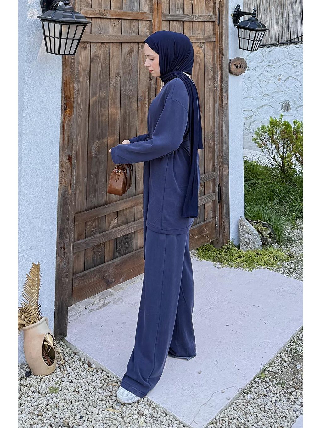 Bağlama Detaylı İkili Takım Lacivert-1