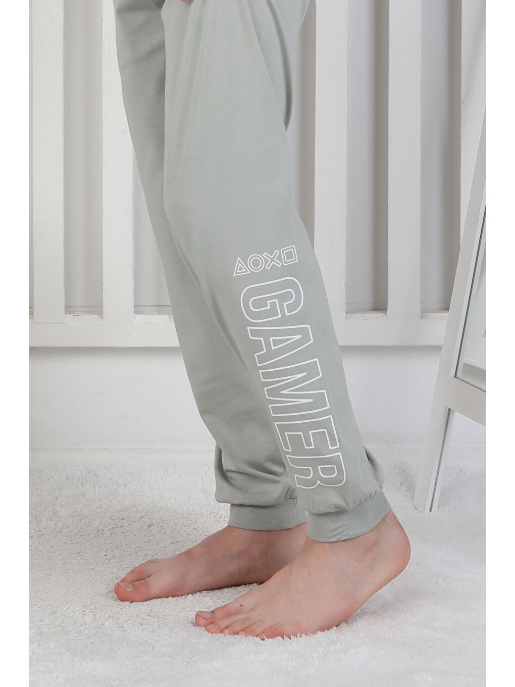 Yeşil Gamer Console Desenli Kısa Kollu Erkek Çocuk Pijama Takımı-7