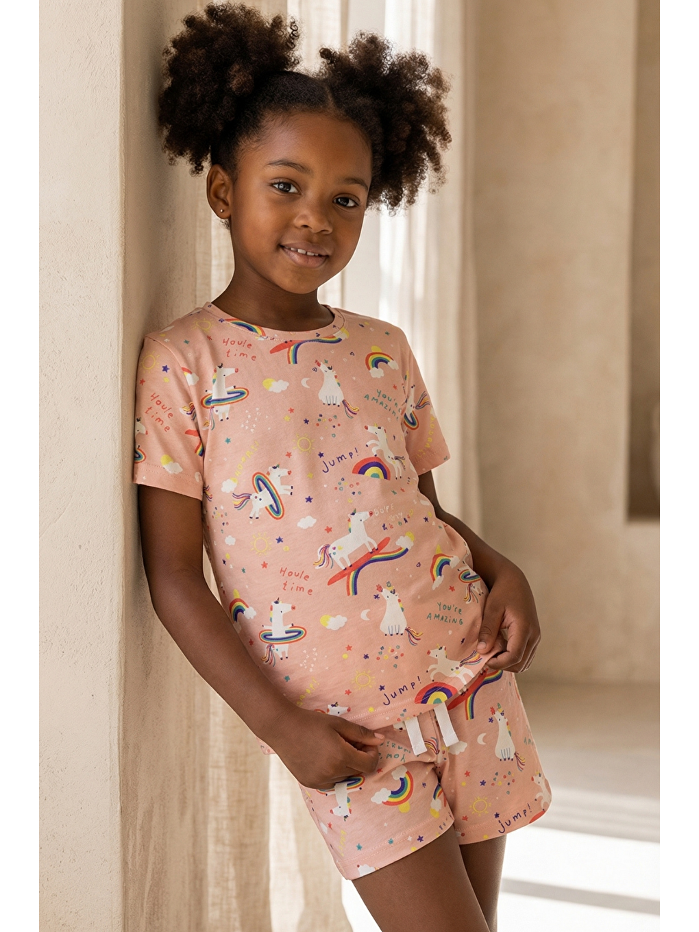 Karışık Desenli Çocuk Şort Takım