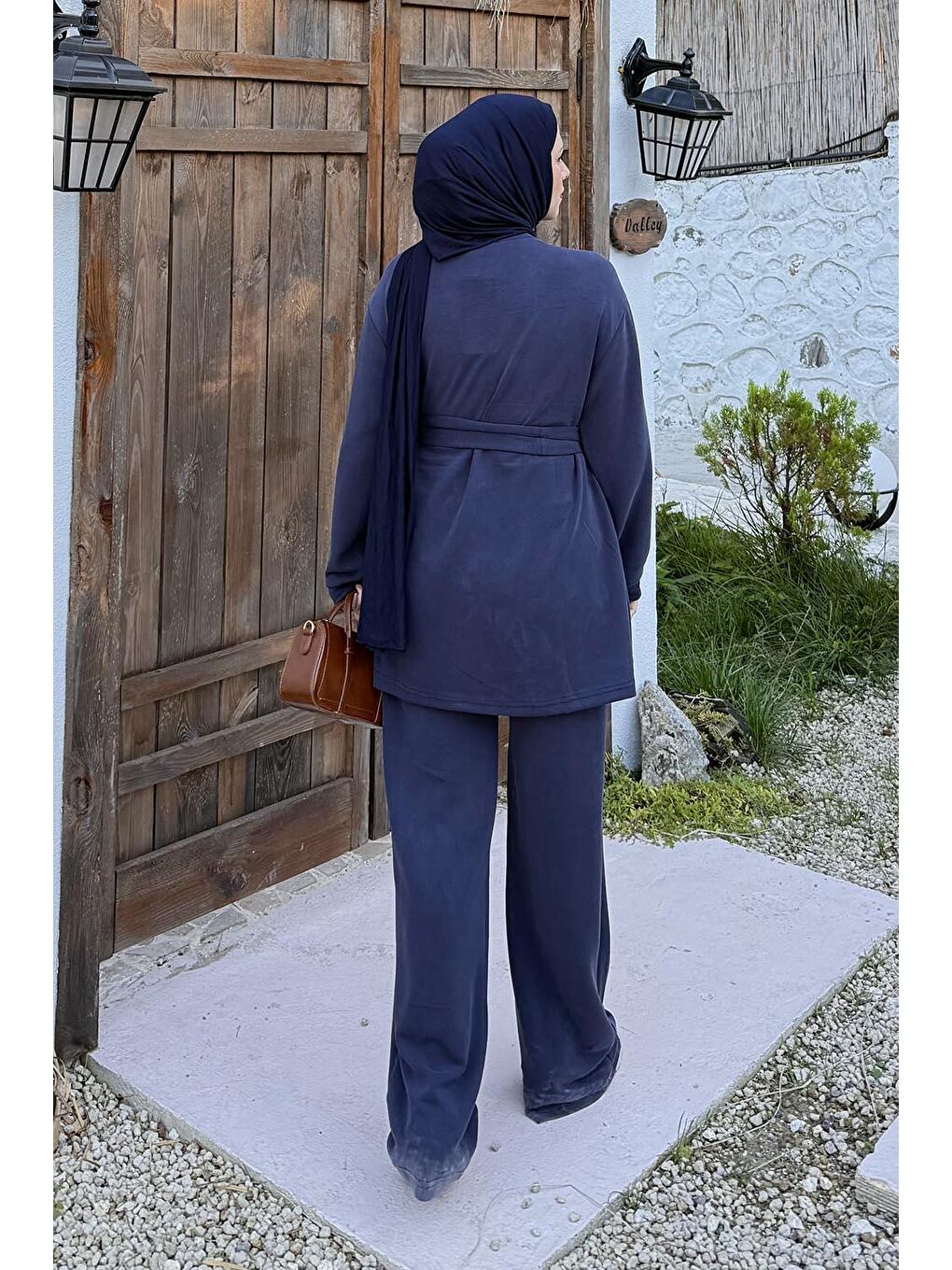 Bağlama Detaylı İkili Takım Lacivert-3