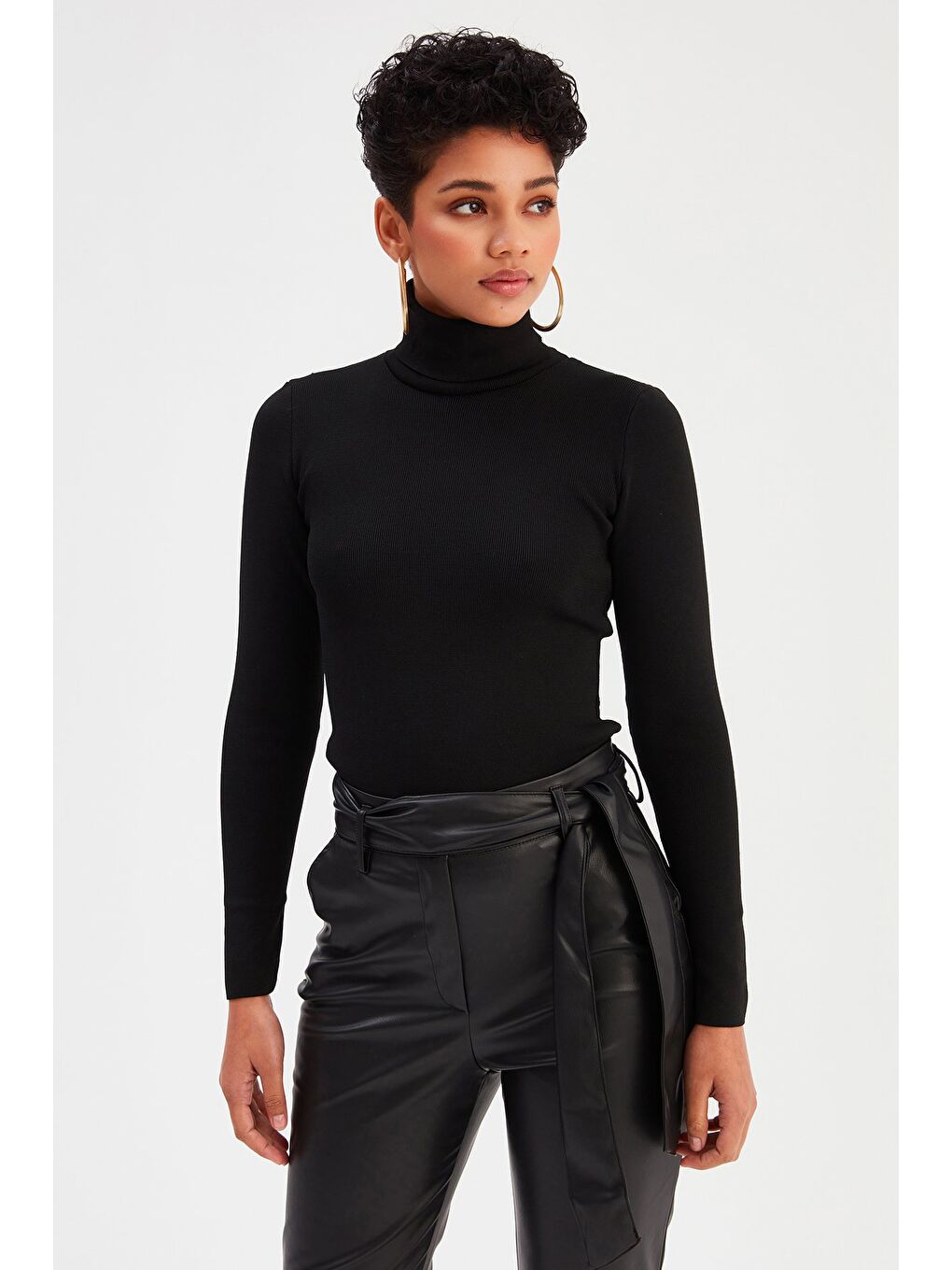 Tam Balıkçı Triko - Siyah-1