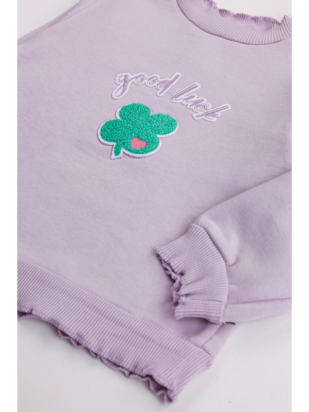 Lila Kız Çocuk Orta Kalınlıkta Baskılı 2'li Paket Sweatshirt-4
