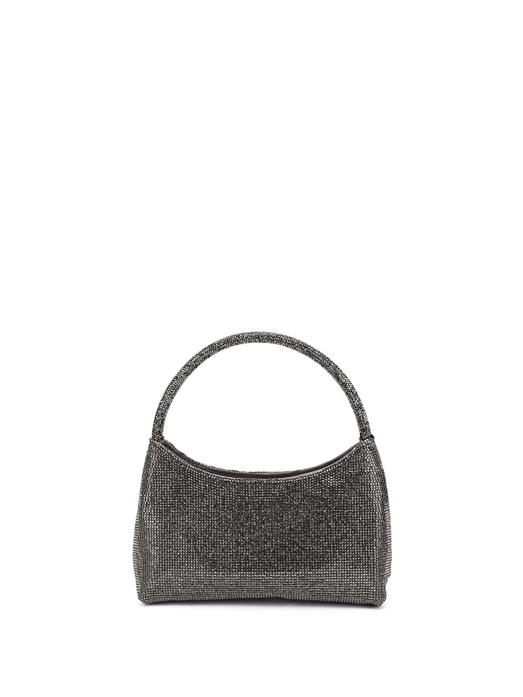 Gri Kadın GÜMÜŞ Uzun Zincirli El Ve Omuz Askılı Abiye Çanta-3