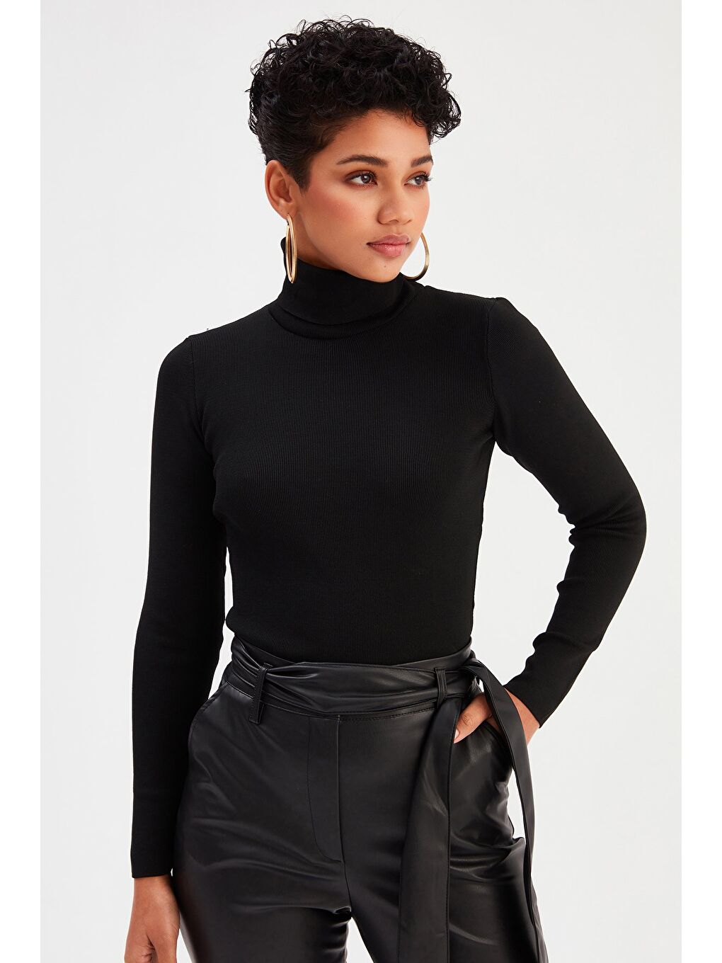 Tam Balıkçı Triko - Siyah-3