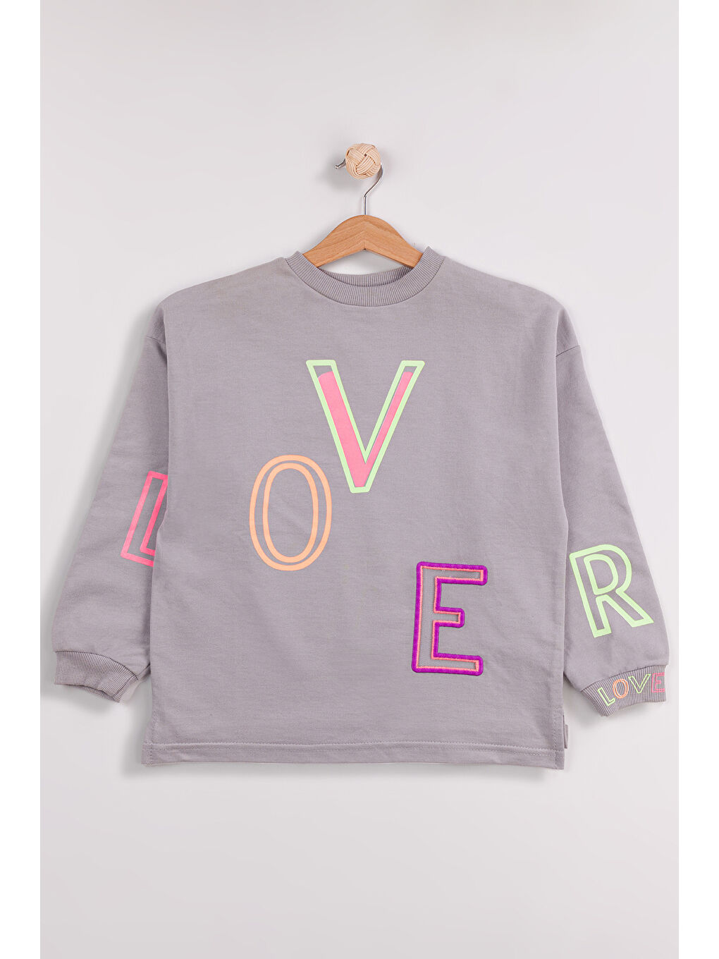 Mavi Kız Çocuk Orta Kalınlıkta Baskılı 2'li Paket Sweatshirt-4