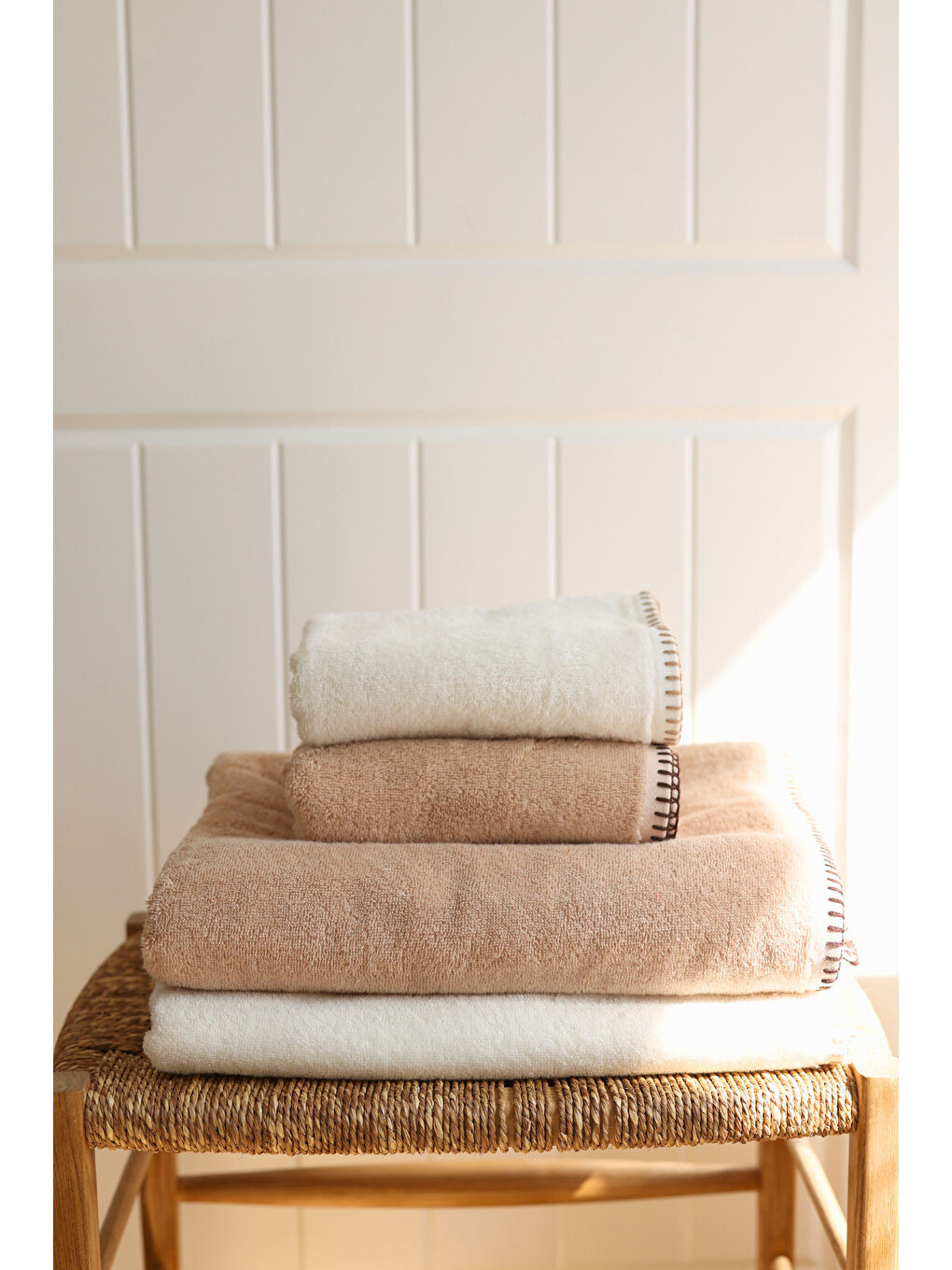 Shadow %100 Pamuk Banyo Havlusu 70x140 cm Ekru-3