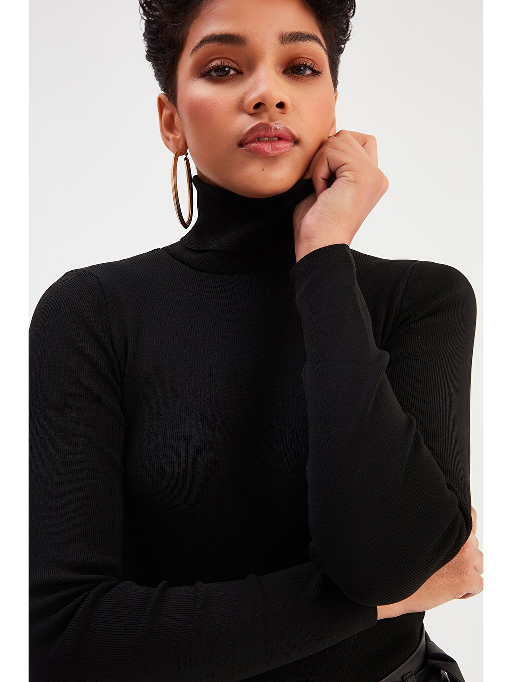 Tam Balıkçı Triko - Siyah-4