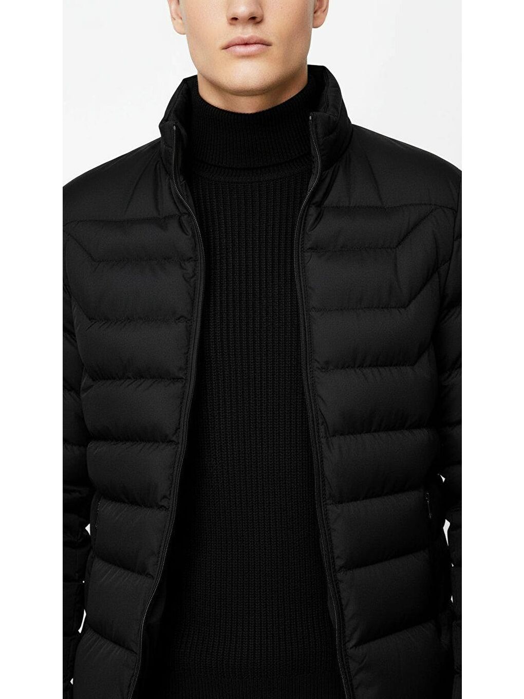 Erkek Siyah Şişme Mont-2