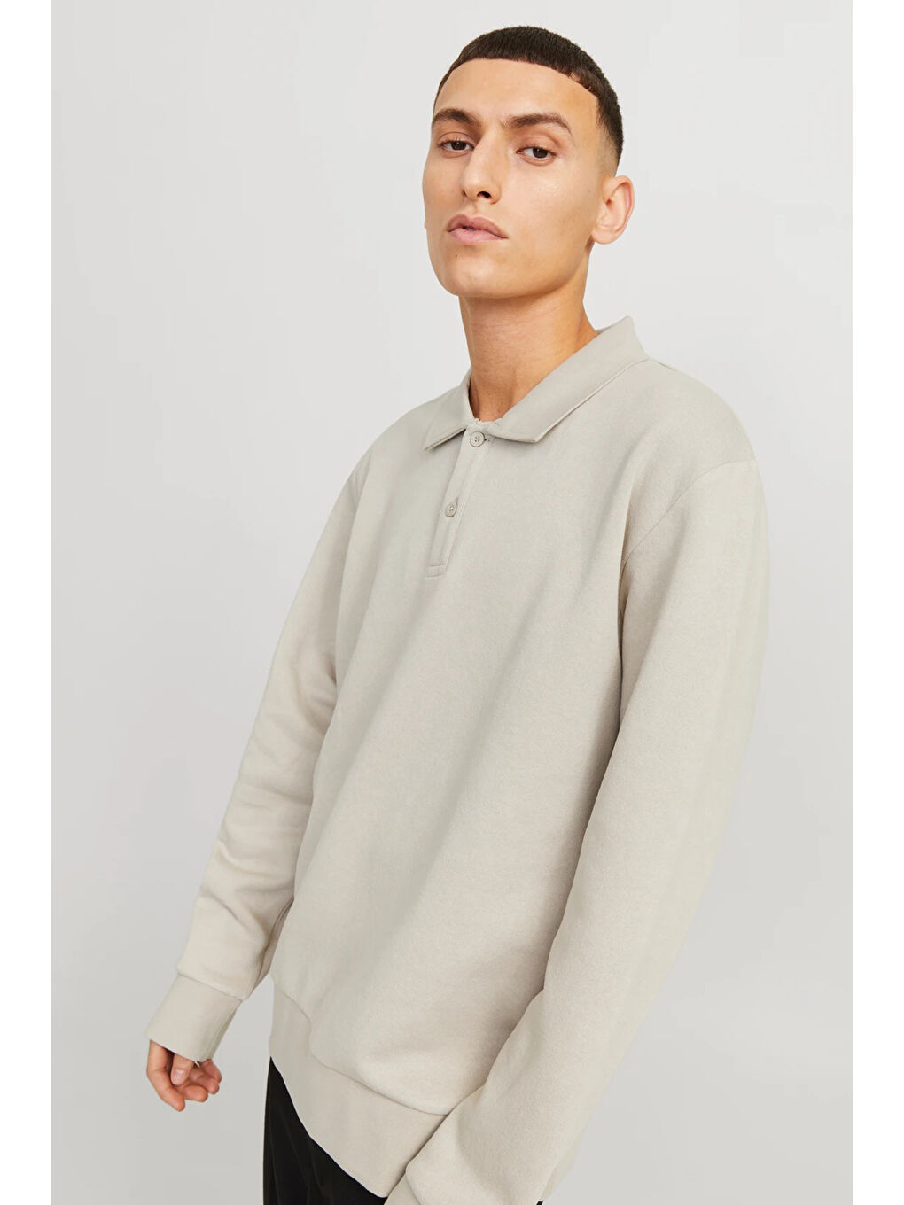 Bej Essentials Jjebradley Pamuk Karışım Regular Fit Polo Yaka Sweat 12278586-5