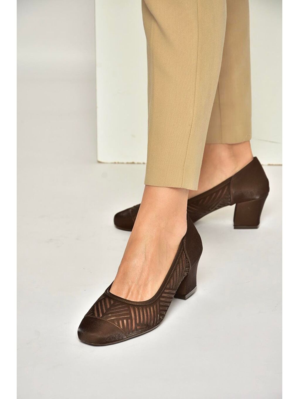 Kahverengi Kadın Topuklu Ayakkabı Y820850104-1