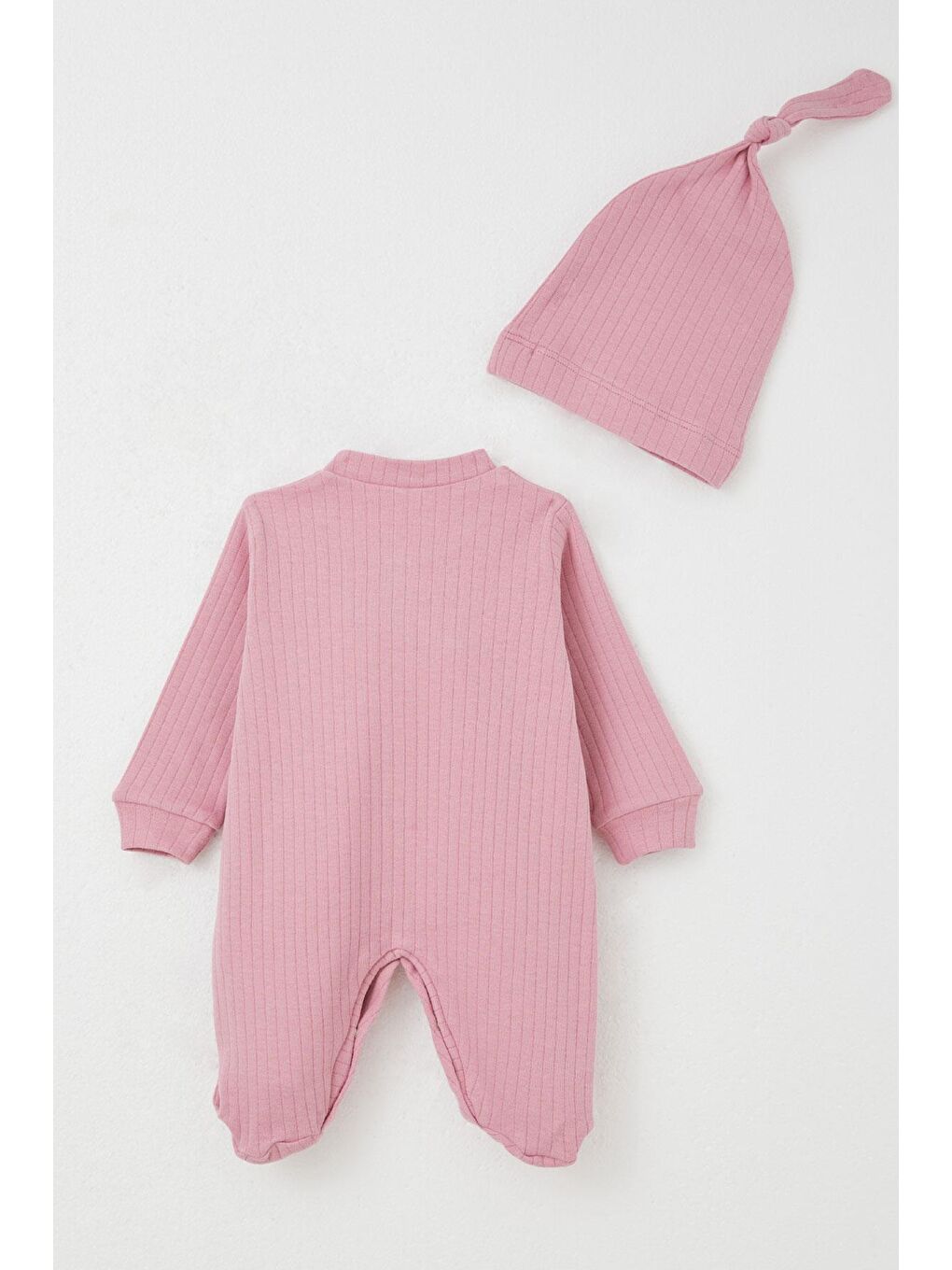 Pembe Kız Bebek Patikli Tulum Sevimli Ayıcık Armalı Gülkurusu (0-6 Ay)-1