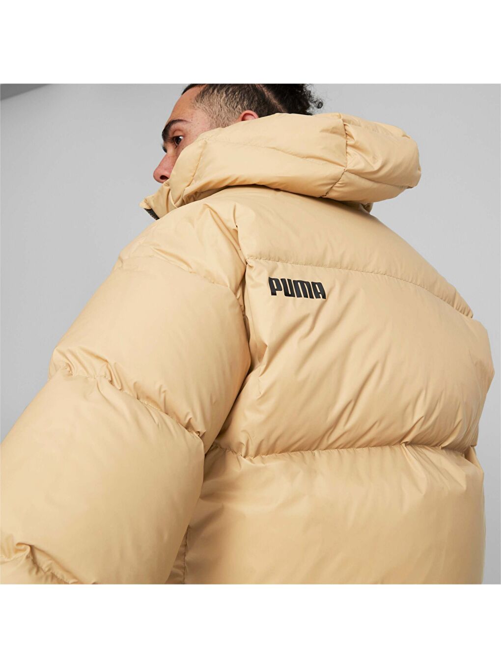 Sarı Ultra Erkek Kapüşonlu Şişme Mont-5