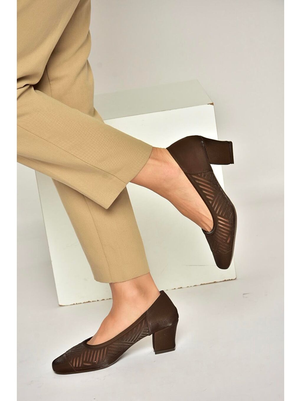 Kahverengi Kadın Topuklu Ayakkabı Y820850104-2