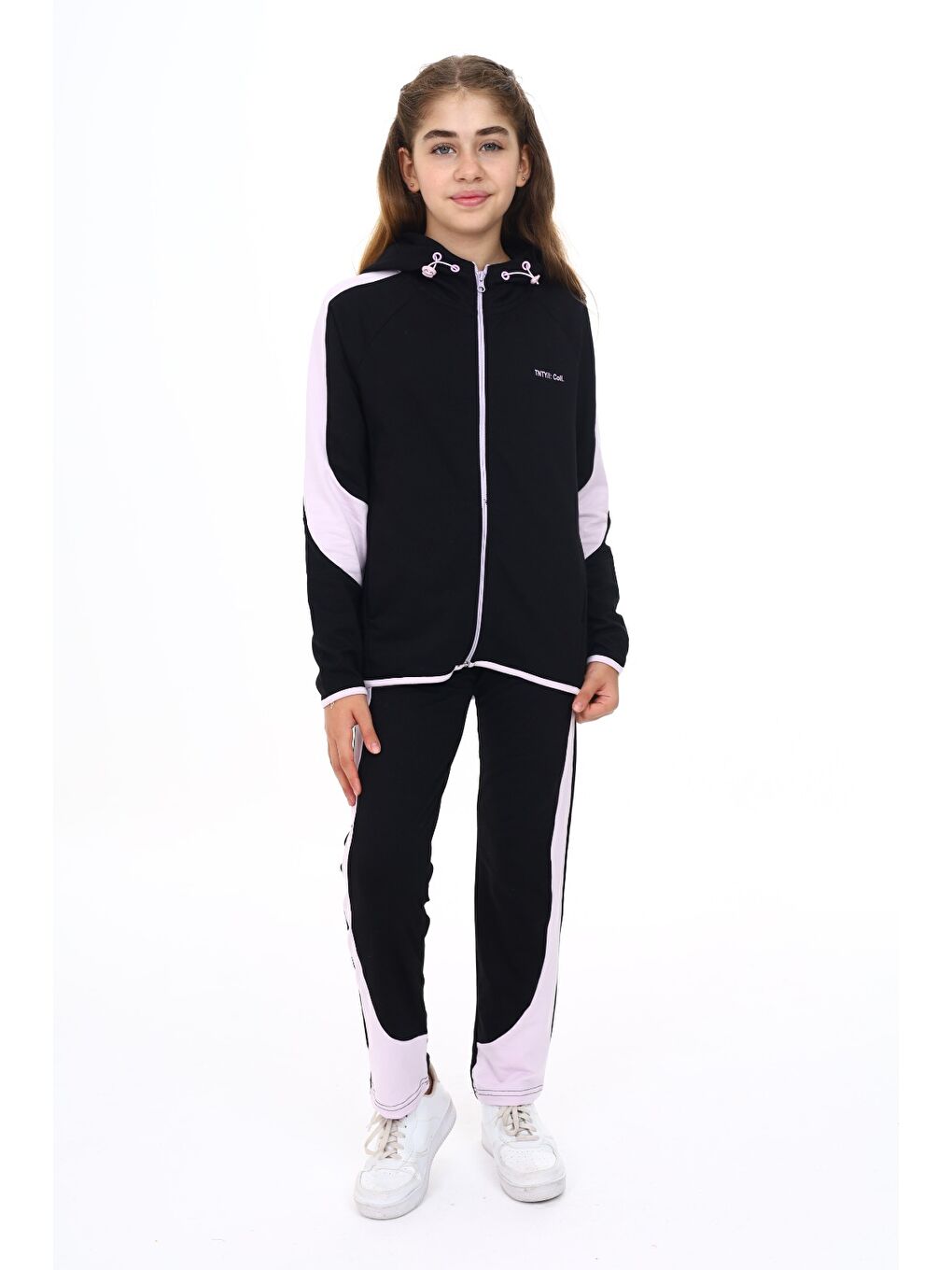 Siyah Kız Çocuk Baskılı Eşofman Takım