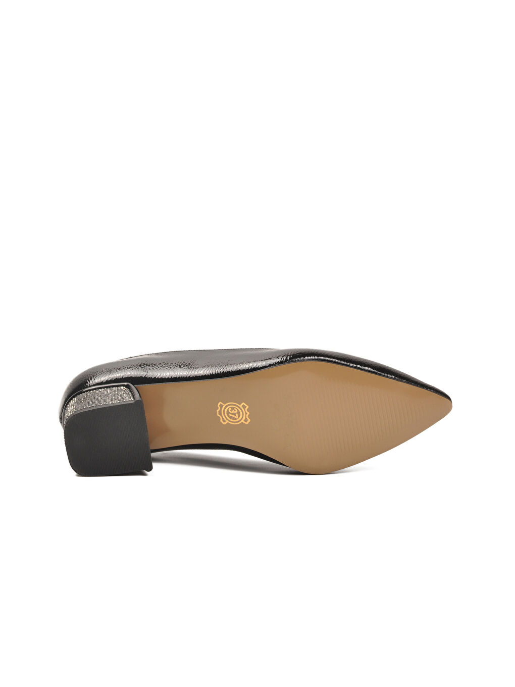 Siyah Kırışık Taş İşlemeli Kadın Abiye Ayakkabı 357180 Z-4